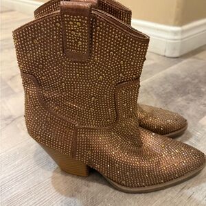 Studded Brown Ankle Boots